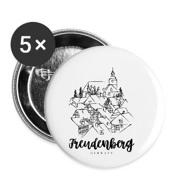 Freudenberg - Siegerland, Deutschland - Buttons klein 25 mm (5er Pack) - Weiß - Vorne