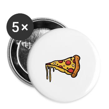 T-shirt pizza valentine couple - Lot de 5 petits badges (25 mm) - blanc - Devant