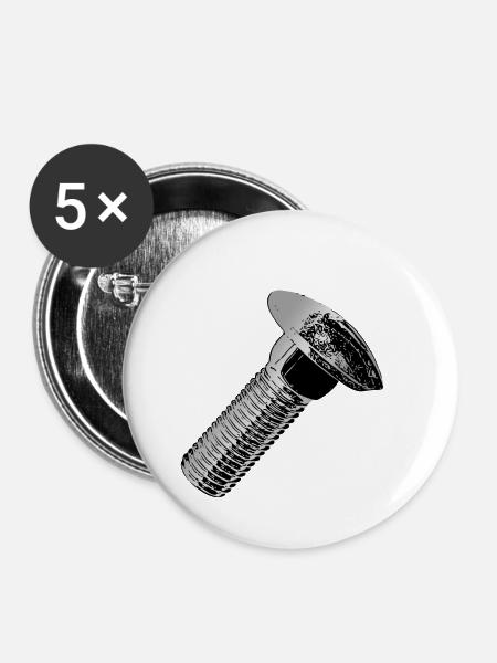 Schraube - Buttons klein 25 mm (5er Pack) - Weiß