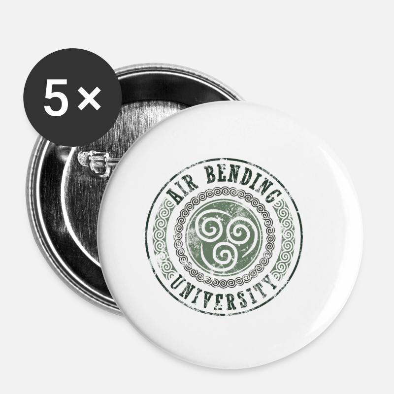 Université de pliage d'air - Lot de 5 petits badges (25 mm) - blanc