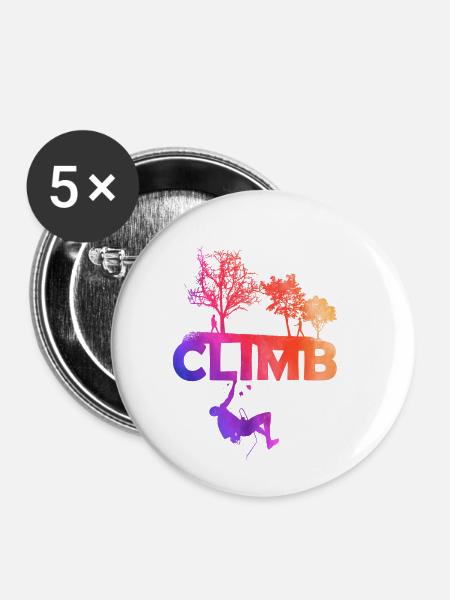 Klettern climb berg - Buttons klein 25 mm (5er Pack) - Weiß