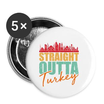 Turquie - Lot de 5 petits badges (25 mm) - blanc - Devant