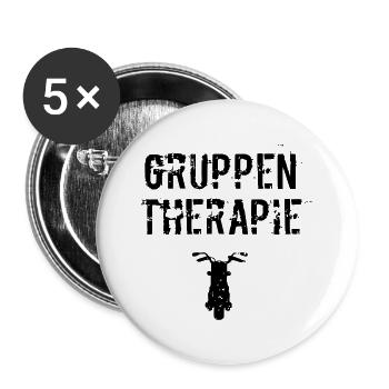Gruppen Therapie Motorrad - Buttons klein 25 mm (5er Pack) - Weiß - Vorne