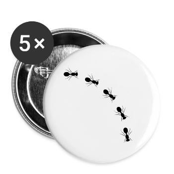 Ameise - Buttons klein 25 mm (5er Pack) - Weiß - Vorne