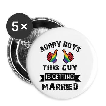 Adieu LGBT enterrement de vie de garçon - Lot de 5 petits badges (25 mm) - blanc - Devant