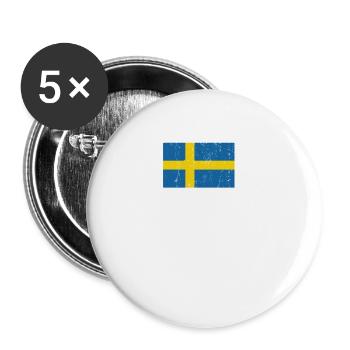 Sweden - Buttons small 1''/25 mm (5-pack) - white - Front