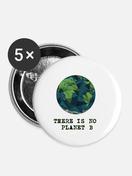 earth one - Buttons klein 25 mm (5er Pack) - Weiß