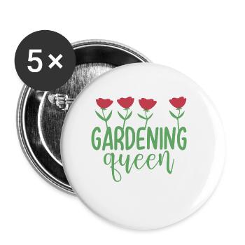 Gardening queen - Buttons klein 25 mm (5er Pack) - Weiß - Vorne