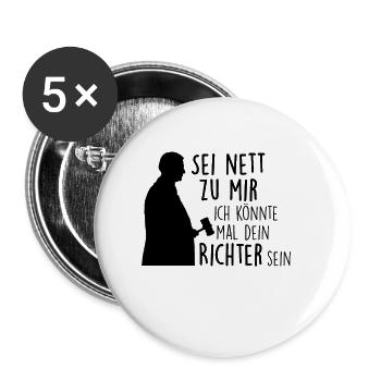 Zukünftiger Richter - Buttons klein 25 mm (5er Pack) - Weiß - Vorne