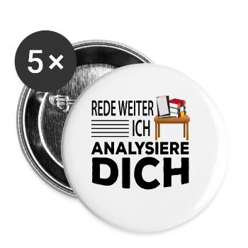 Psychologie Student Spruch - Buttons klein 25 mm (5er Pack) - Weiß - Vorne
