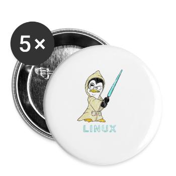 Nerd Linux Informatiker Linux Software Entwickler - Buttons klein 25 mm (5er Pack) - Weiß - Vorne