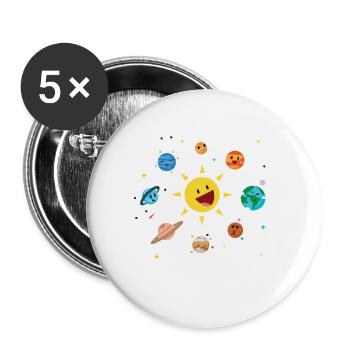 Solar System For Kids space lover Shirt - Lot de 5 petits badges (25 mm) - blanc - Devant