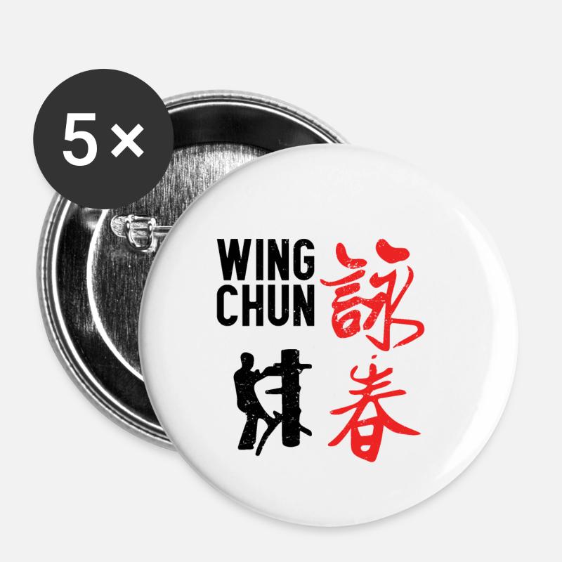 Wing Chun - Buttons small 1''/25 mm (5-pack) - white