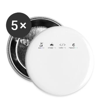 Programmierer - Buttons klein 25 mm (5er Pack) - Weiß - Vorne