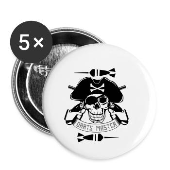 Darts Master Pirat - Buttons klein 25 mm (5er Pack) - Weiß - Vorne