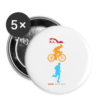 Triathlon - Buttons klein 25 mm (5er Pack) - Weiß - Vorne