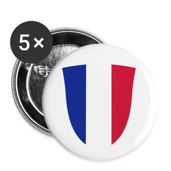 Bouclier sport Custom 3c - Lot de 5 petits badges (25 mm) - blanc - Devant