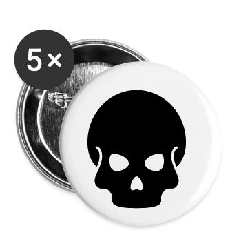 Skull - Buttons klein 25 mm (5er Pack) - Weiß - Vorne