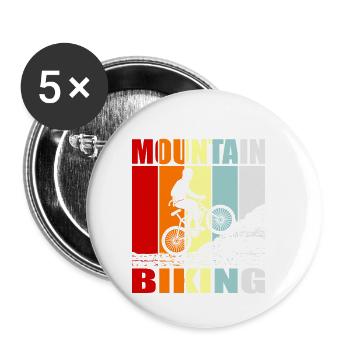 vélo tout terrain - Lot de 5 petits badges (25 mm) - blanc - Devant