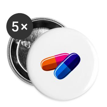Tabletten - Buttons klein 25 mm (5er Pack) - Weiß - Vorne