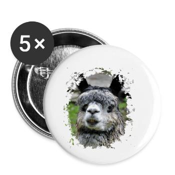 Alpaga alpaga alpaga lama lama lama - Lot de 5 petits badges (25 mm) - blanc - Devant