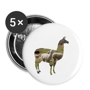 Alpaga alpaga alpaga lama lama lama - Lot de 5 petits badges (25 mm) - blanc - Devant