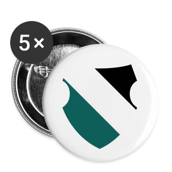 Wappen 3 Farbig - Buttons klein 25 mm (5er Pack) - Weiß - Vorne