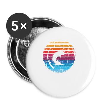Fischen - Buttons klein 25 mm (5er Pack) - Weiß - Vorne