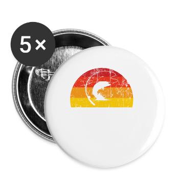 Fischen - Buttons klein 25 mm (5er Pack) - Weiß - Vorne