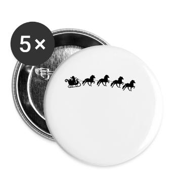 Islaender Weihnachten Islandpferd Schlitten - Buttons klein 25 mm (5er Pack) - Weiß - Vorne