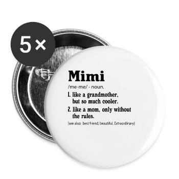 Mimi Like A Grandmother But So Much Cooler - Buttons small 1''/25 mm (5-pack) - white - Front
