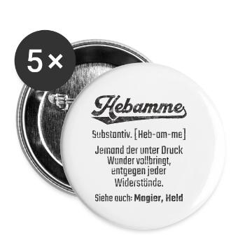 Hebamme Geburtshilfe Definition - Buttons klein 25 mm (5er Pack) - Weiß - Vorne
