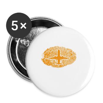 plane - Buttons small 1''/25 mm (5-pack) - white - Front