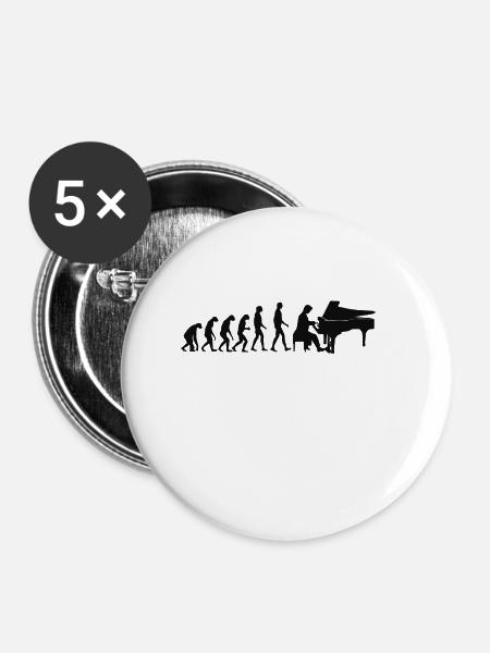 Pianist evolution - Buttons klein 25 mm (5er Pack) - Weiß