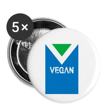 Drapeau vegan drapeau veganisme veganisme - Lot de 5 petits badges (25 mm) - blanc - Devant