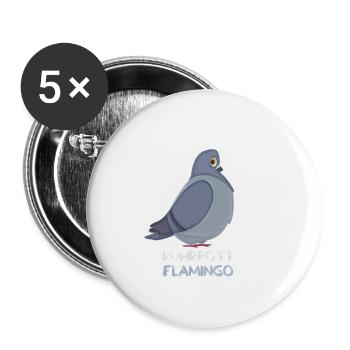 Ruhrpott Flamingo Ruhrgebiet lustiges Design - Buttons klein 25 mm (5er Pack) - Weiß - Vorne