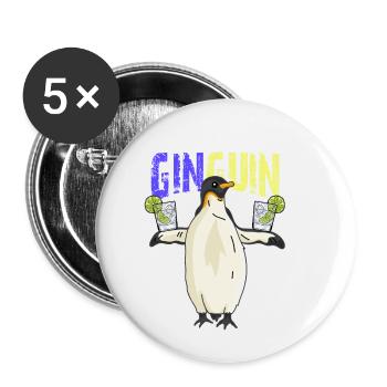 Ginguin - Buttons klein 25 mm (5er Pack) - Weiß - Vorne