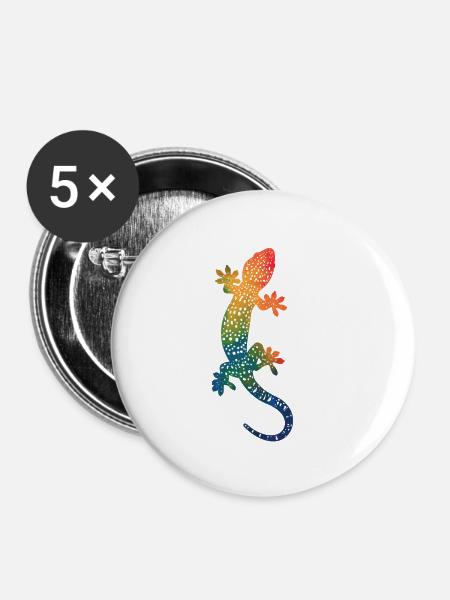 Geckos Pet Shirt Geschenkidee - Buttons klein 25 mm (5er Pack) - Weiß