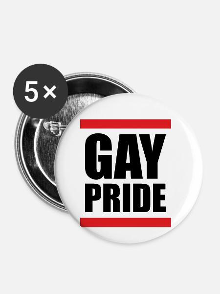 GAY PRIDE - Buttons klein 25 mm (5er Pack) - Weiß