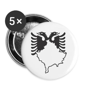 Kosovo - Albanians black - Buttons small 1''/25 mm (5-pack) - white - Front