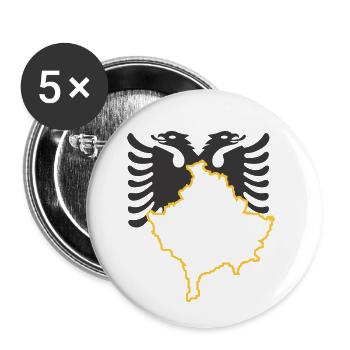 Kosovo - Albanians with gold - Buttons small 1''/25 mm (5-pack) - white - Front