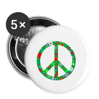 Weltweiter Frieden - Buttons klein 25 mm (5er Pack) - Weiß - Vorne