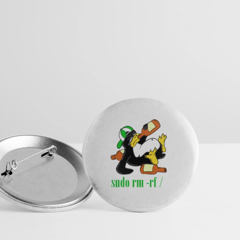 Linux Penguin Sudo Admin Funny Computer Science PC Nerd Buttons small 1''/25 mm (5-pack)