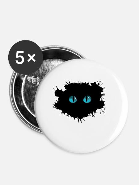 Katzenaugen - Buttons klein 25 mm (5er Pack) - Weiß
