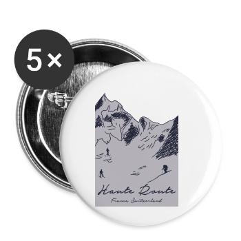 Haute Route - France, Switzerland - Buttons small 1''/25 mm (5-pack) - white - Front