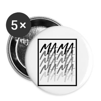 Mama - Buttons klein 25 mm (5er Pack) - Weiß - Vorne