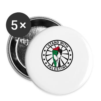 I Stand With Palestine Freedom for Palestine - Buttons small 1''/25 mm (5-pack) - white - Front