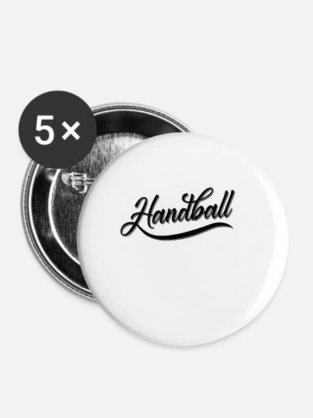 Handball ist Leidenschaft - Buttons klein 25 mm (5er Pack) - Weiß
