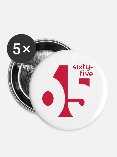 65 sixty-five - Buttons klein 25 mm (5er Pack) - Weiß