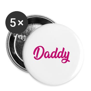 daddy gift for father day - Buttons klein 25 mm (5er Pack) - Weiß - Vorne